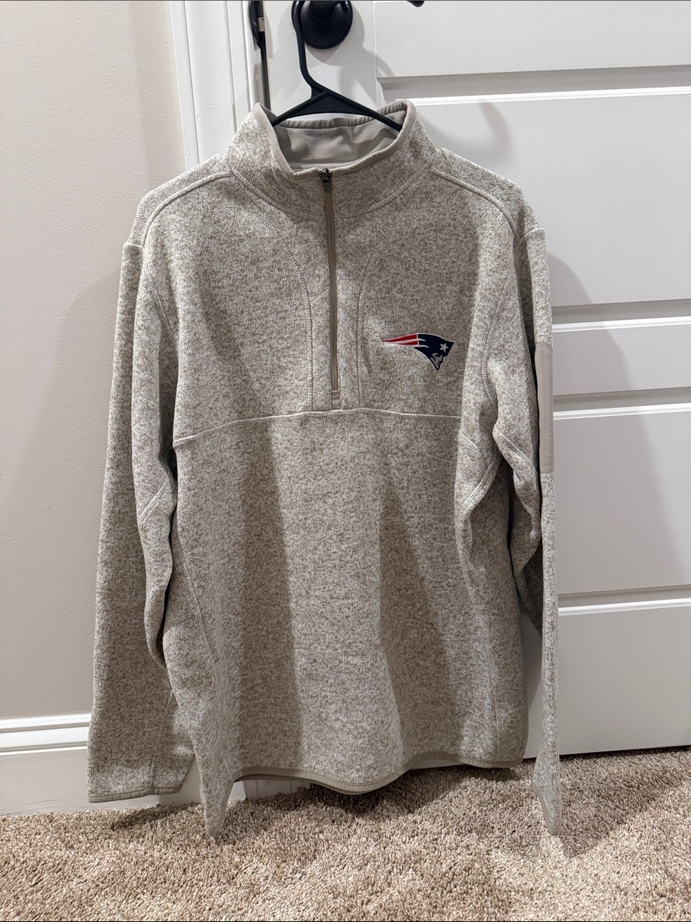 Antigua Heather Gray Quarter-Zip Pullover with Team Patch